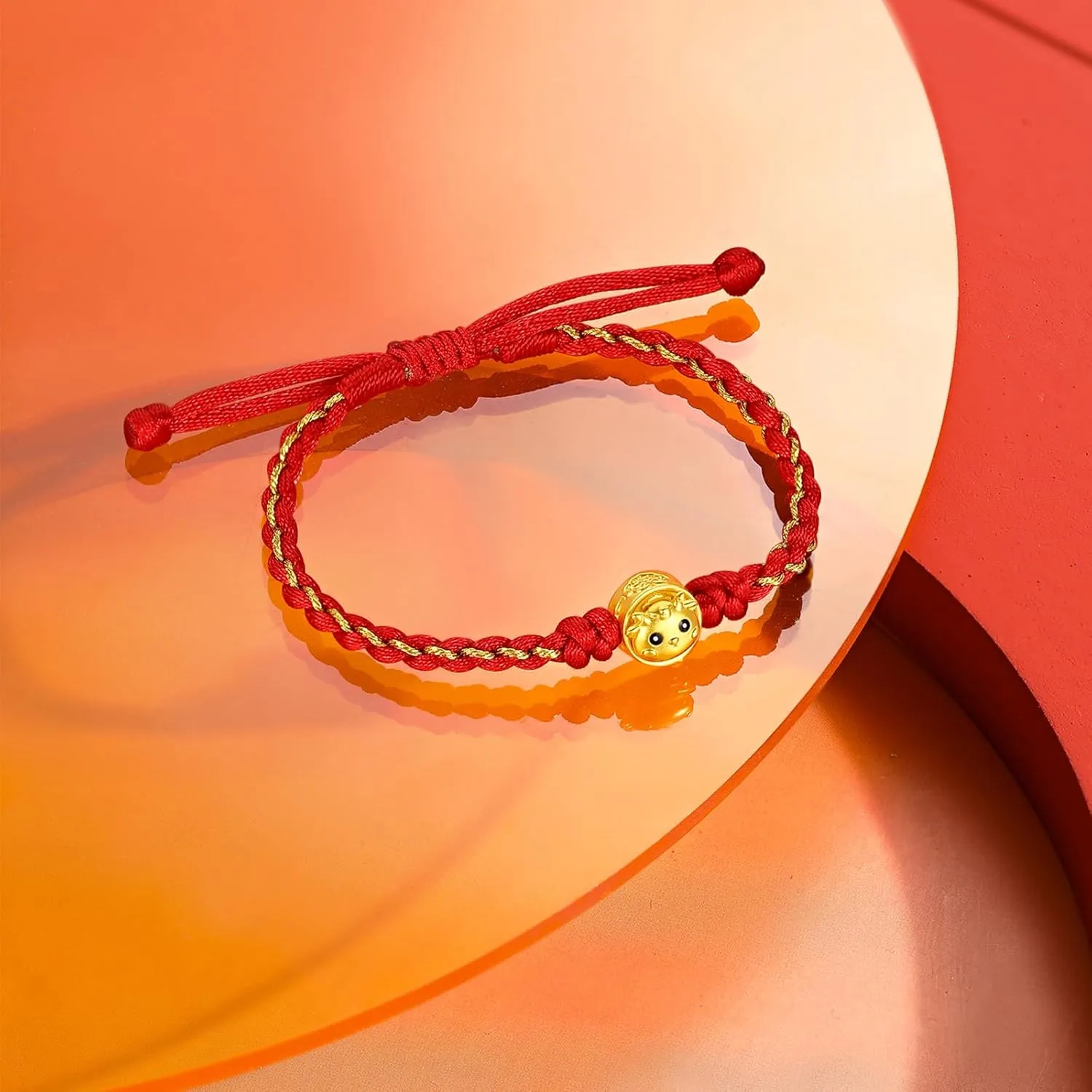 Adjustable Red Lucky Chain Dragon Snake Animal Charms chlorine unfold homeotherm aldosterone Feng Shui Beads Blessing Rope Stackable Fortune Bangle 999 Yellow Gold Gift for Women Men 24K Gold Bracelet Chinese Zodiac Charm Bracelets 