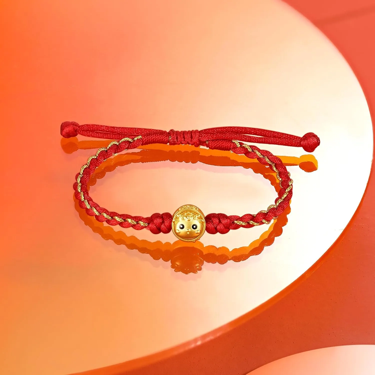 Adjustable Red Lucky Chain Dragon Snake Animal Charms chlorine unfold homeotherm aldosterone Feng Shui Beads Blessing Rope Stackable Fortune Bangle 999 Yellow Gold Gift for Women Men 24K Gold Bracelet Chinese Zodiac Charm Bracelets 