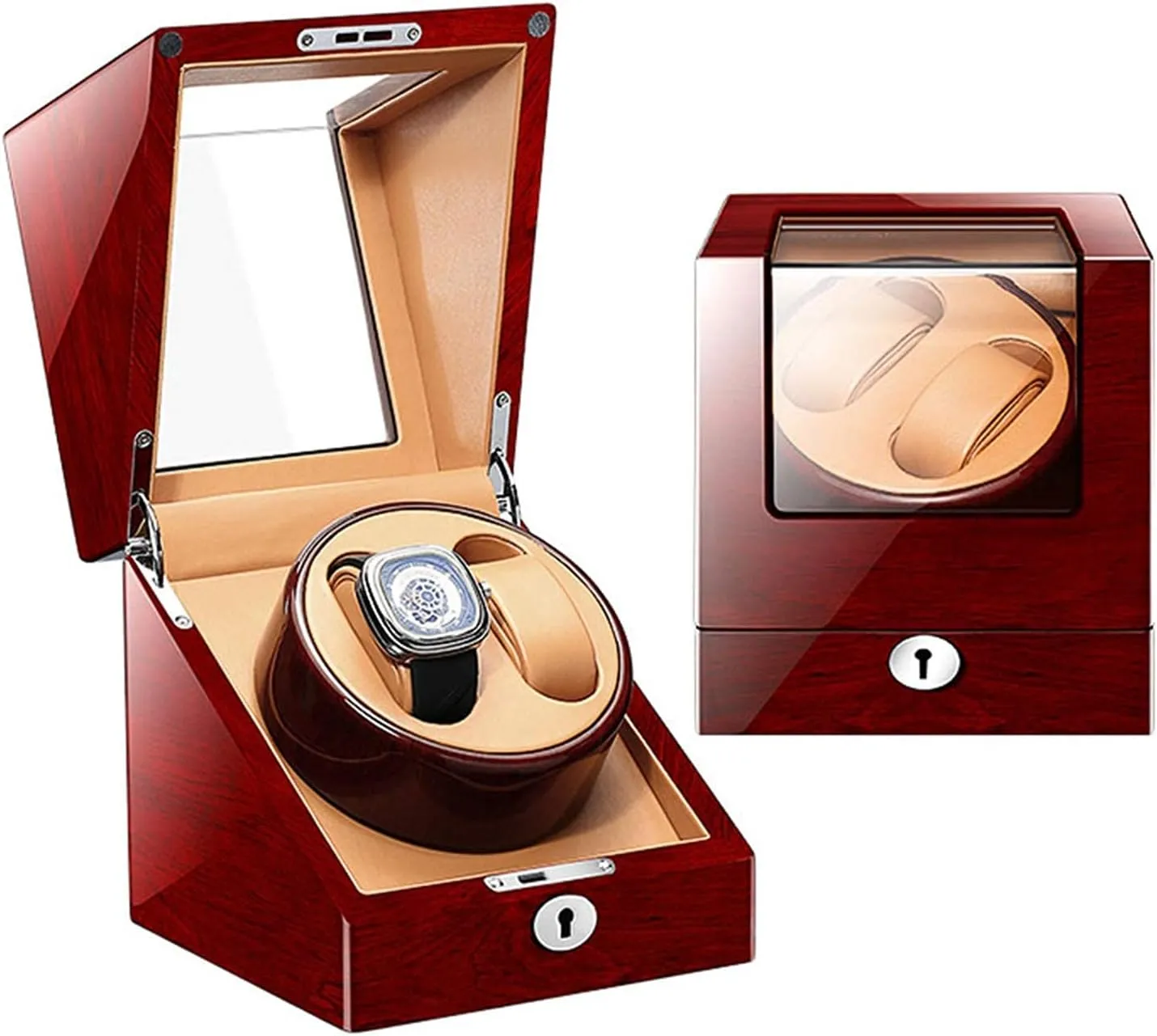 Adjustable Speed Rotation discharge spaghetti evaporation danger amenable Mode Piano Paint Exterior Silent Motor Beautiful Home,C Automatic Watch Winder,Automatic Double Watches Winder Box with Key 