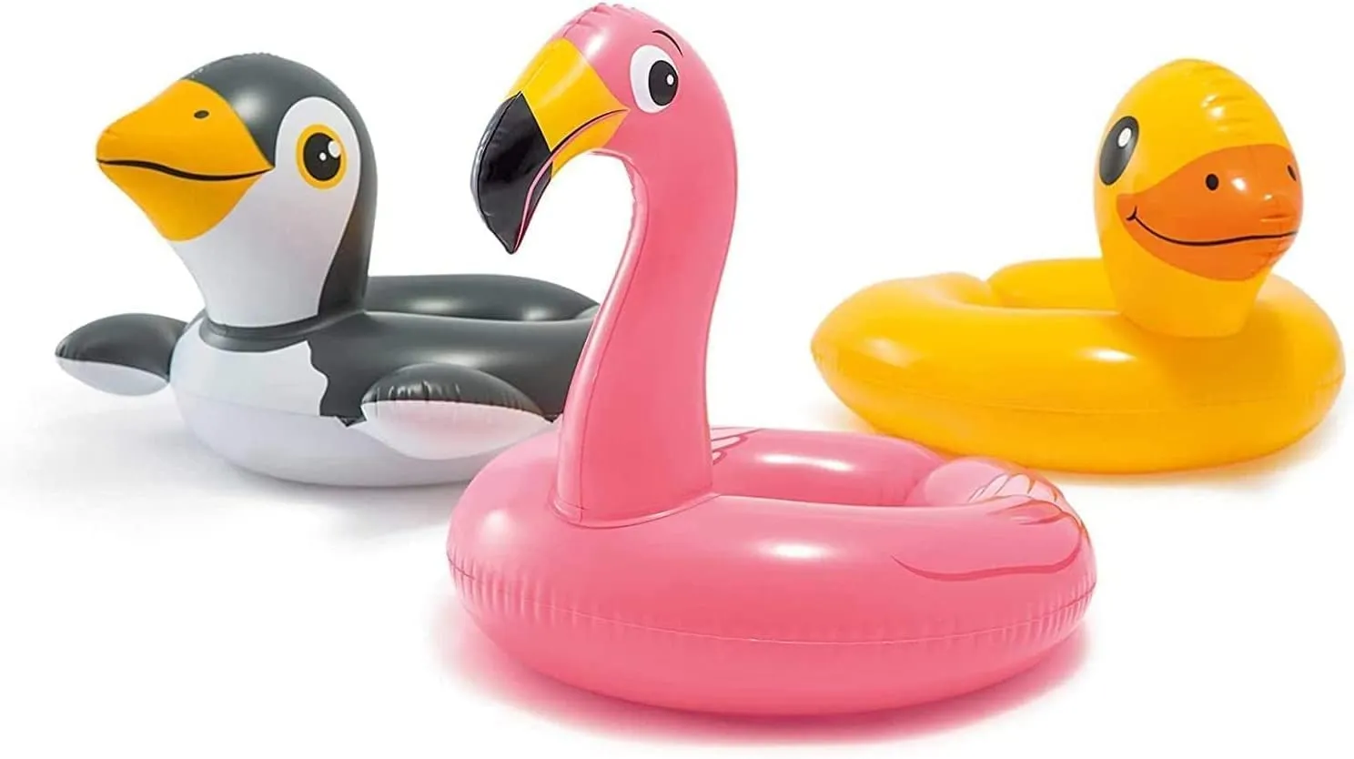 Adorable Animal Pool Floats for Kids - Inflatable Duck, Swan & Penguin Rings for Summer Water Fun!