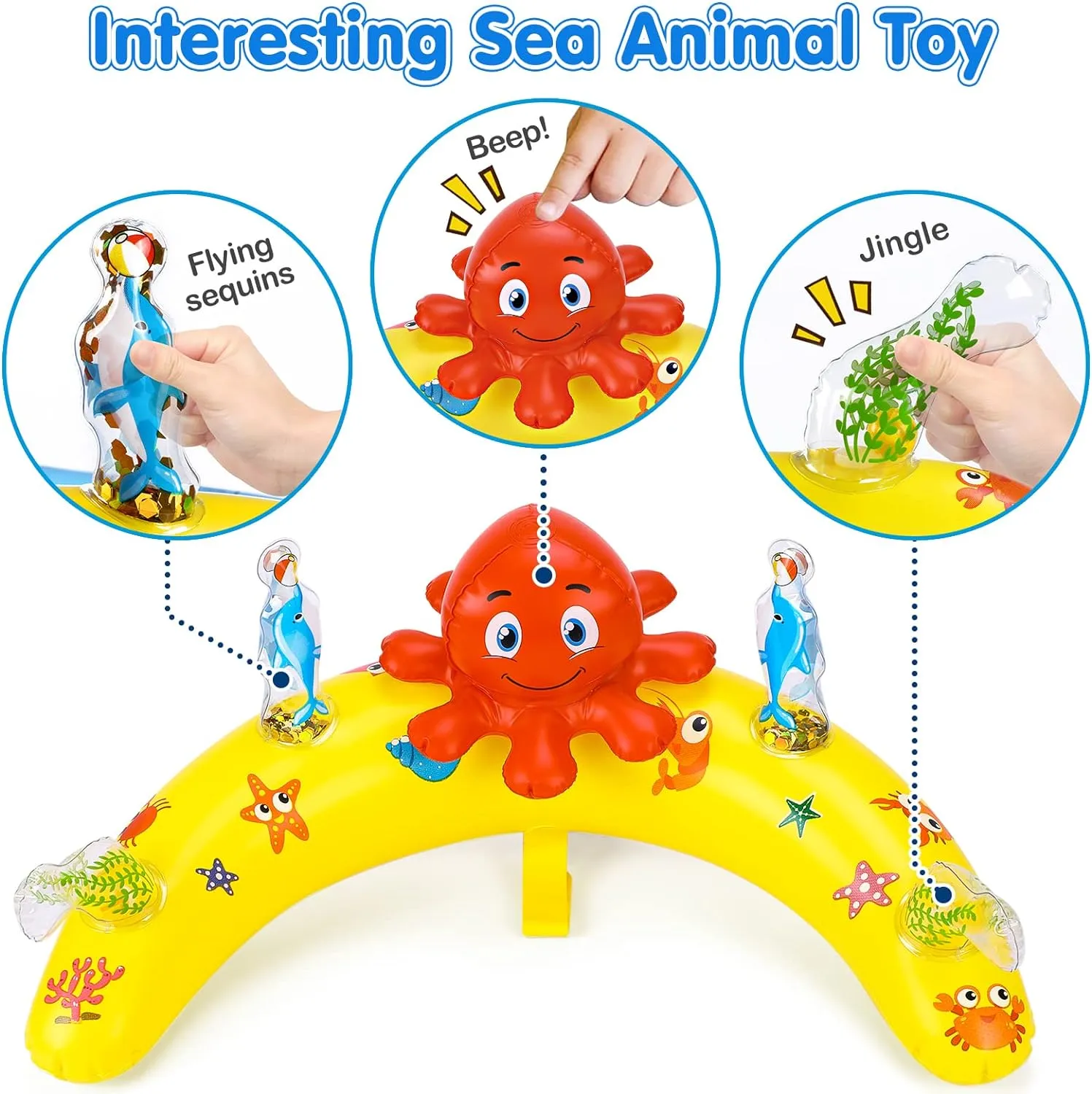 Adorable Baby Pool Float with UPF50 Sun Canopy & Playful Sea Creature Toys – Secure Adjustable Seat for 6-36 Month Olds – Perfect for Baby Girls & Boys!