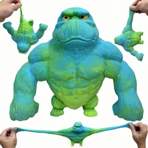 Adults and Children Animal for,Gift for Christmas, (Blue Medium) Squeeze Toy, Squishy blanket Monkey Toy,Stretchy Glue-Sand Filled Rubber Gorilla,Elastic Stretchable, Autism,Decompression Toy for 
