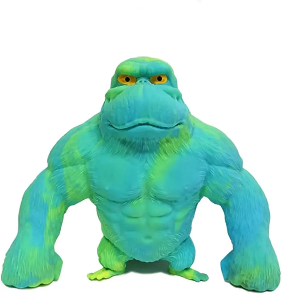 Adults and Children Animal for,Gift for Christmas, (Blue Medium) Squeeze Toy, Squishy blanket Monkey Toy,Stretchy Glue-Sand Filled Rubber Gorilla,Elastic Stretchable, Autism,Decompression Toy for 