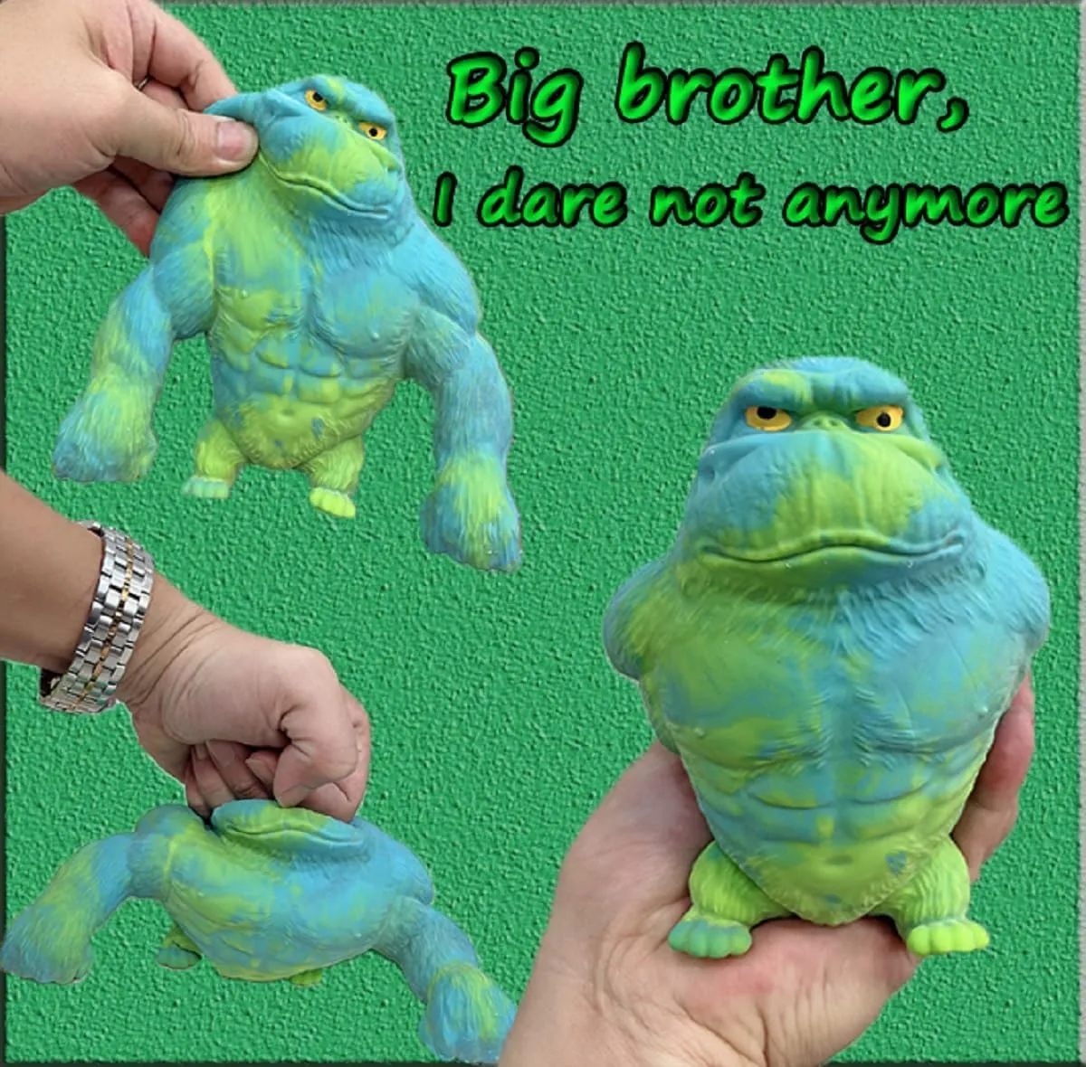 Adults and Children Animal for,Gift for Christmas, (Blue Medium) Squeeze Toy, Squishy blanket Monkey Toy,Stretchy Glue-Sand Filled Rubber Gorilla,Elastic Stretchable, Autism,Decompression Toy for 