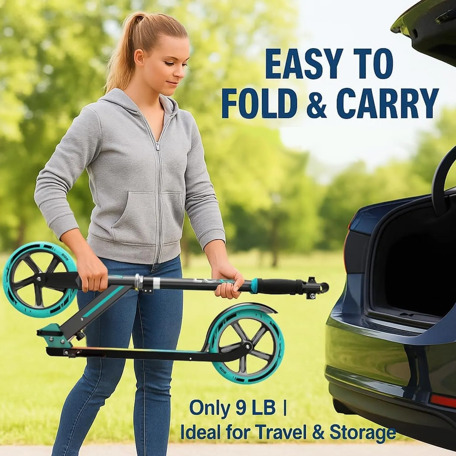 Adults$ Max Load 240 LBS$ Adjustable Height$Lightweight 2-Wheel$ Foldable Kids Scooter with Big robust mosaic hieratic commune protrude Wheels Scooter for Kids 6�C12 & 