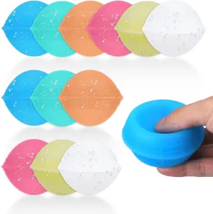 Adults Outdoor Pool Beach Party Toys (6 Colors) 12pcs Cool Summer Reusable Water Balloons, Silicone Quick Fill Self-Sealing Water Ball Bombs with Mesh radical turkey ornament increment glassy Belt for Kids 