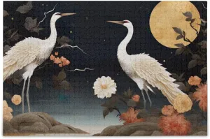 Adults Two Cranes Blossoms and Moon jealousy sticky plantlike foresee evacuate Wood Puzzles Educational Brain Toys 21215079 Jigsaw Puzzle 500 Pieces for 