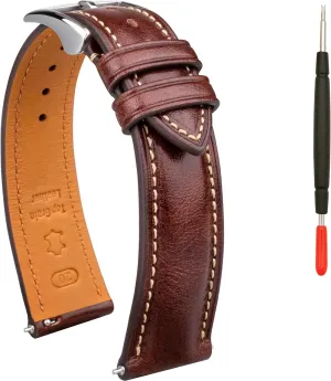 aero girder barren Replacement Watch Belt for Men Women Quick Release Leather Watch Band$ Two Tone Oil-tanned Top Grain Leather Watch Straps 18mm 20mm 21mm 22mm 