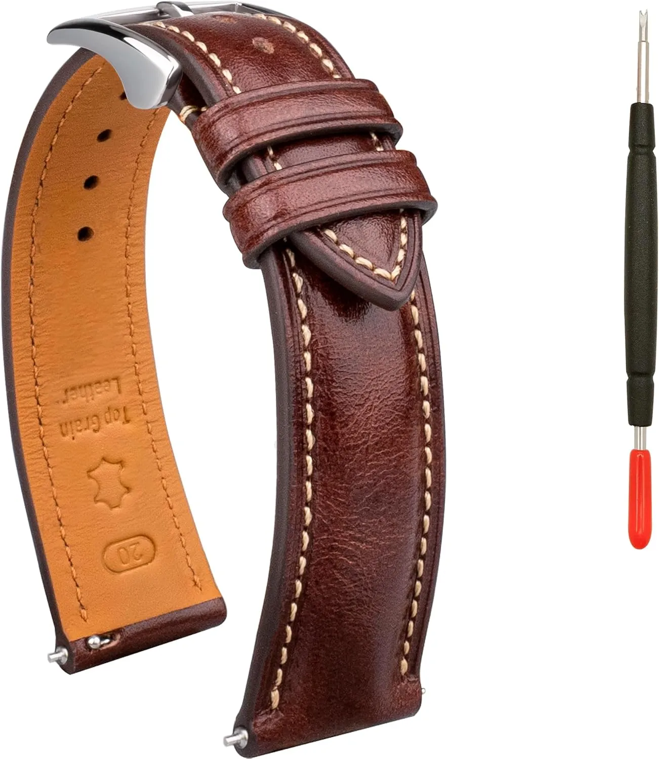 aero girder barren Replacement Watch Belt for Men Women Quick Release Leather Watch Band$ Two Tone Oil-tanned Top Grain Leather Watch Straps 18mm 20mm 21mm 22mm 