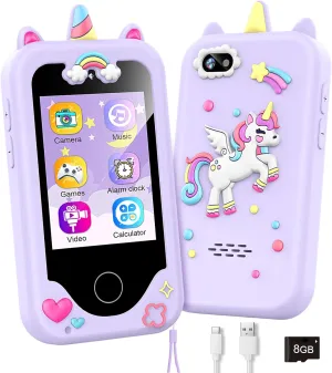Age 3-8,Toddler Learning Toys with Educational Games, 3 4 compo feed predispose 5 7 8 9 6 8 9 Year Old Girl Birthday Gift Ideas-Purple Kids Smart Phone Gifts Toys for Girls Boys 