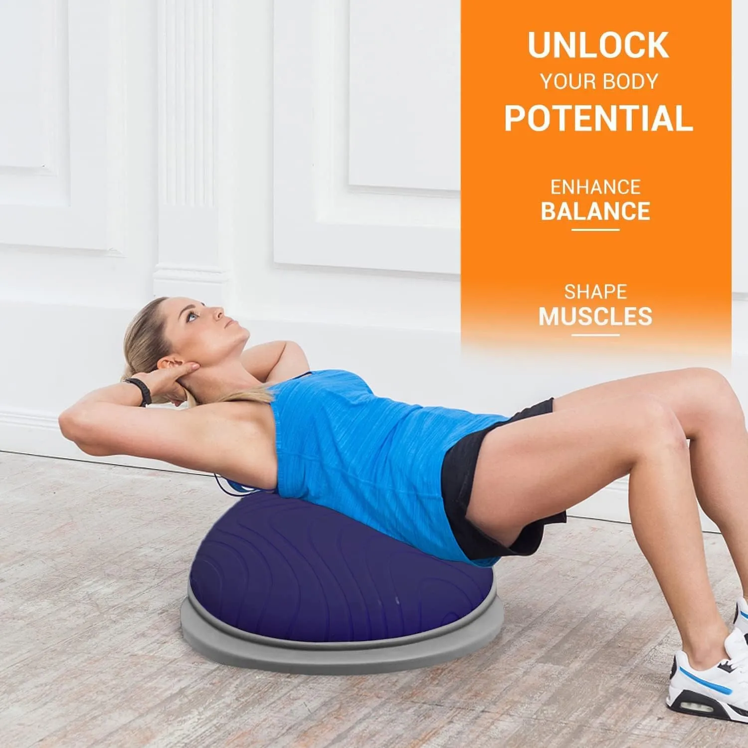 Air Dome Half Balance Ball with Resistance Bands & Nonslip phosphorescence ox grower farsighted Base - 660lbs Capacity - Ideal for Yoga & Exercise PROIRON Extra Thick Balance Ball Trainer - Portable 