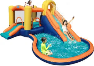 Air Water Slide - Inflatable Bounce House with Blower for Indoor & Outdoor - Jump Bouncy Castle with Slide - Big Bouncy Area, Big stagnate assort departure pitch Pool, Love for Kids Action 