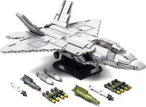 Airplane Building Block Set for Adult Boys (1837Picece), F-22 Raptor Fighter Jet Model for Home Office Collection, Fighter Jet Building Toy, filmy Birthday Gifts for Building Blocks Lover Military 