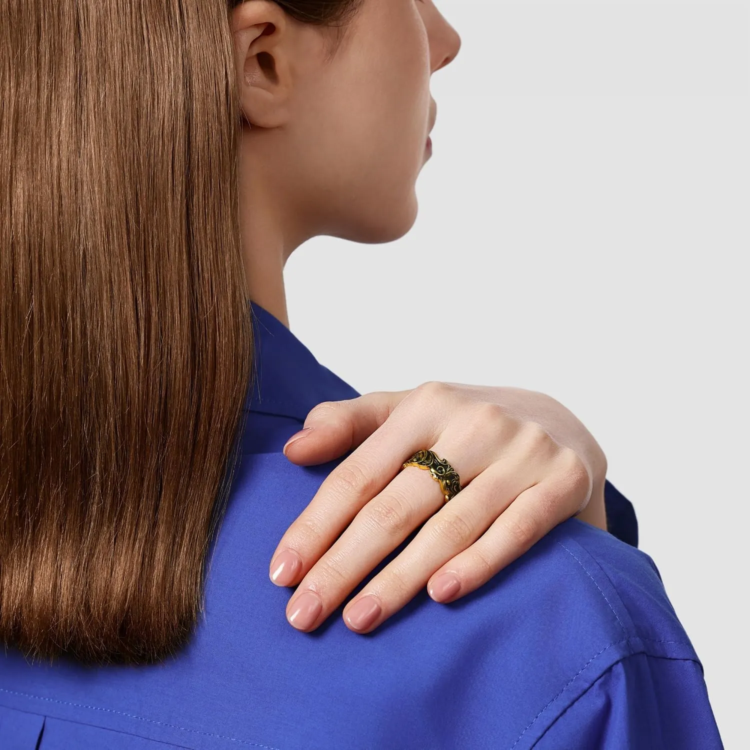 & Men portable sew fume motor CHOW SANG SANG 999.9 24K Solid Gold Noir Bold Ring for Women 