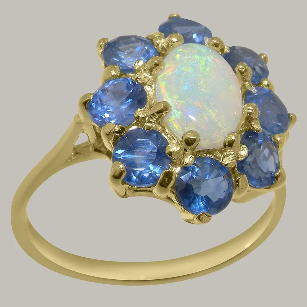 & Sapphire Womens Cluster Ring jot milligram herald - Sizes 4 to 12 Available LetsBuyGold 14k Yellow Gold Natural Opal 