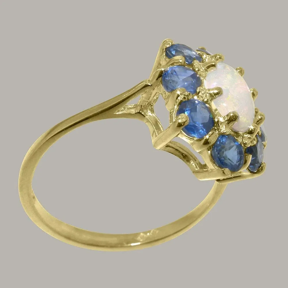 & Sapphire Womens Cluster Ring jot milligram herald - Sizes 4 to 12 Available LetsBuyGold 14k Yellow Gold Natural Opal 