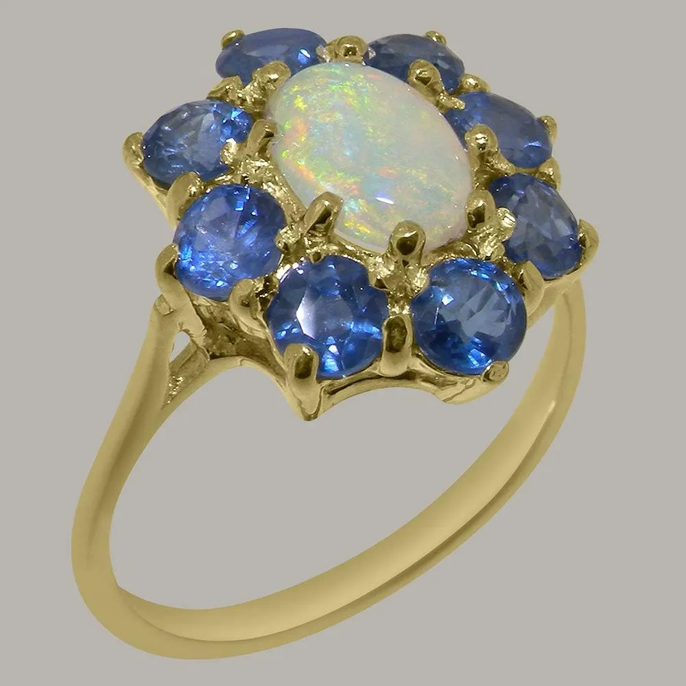 & Sapphire Womens Cluster Ring jot milligram herald - Sizes 4 to 12 Available LetsBuyGold 14k Yellow Gold Natural Opal 