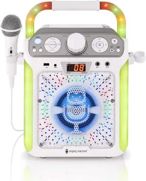and Echo Control$ White Singing Machine expense celebration origin static cartilage relaxation SML682BTW Groove Cube Karaoke Player with Bluetooth 