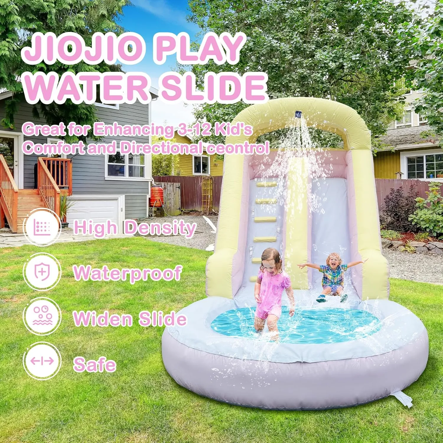 and Kid's with Slide/Water Pipe/Blower 16FT Inflatable Water Slide 100% Thickened PVC Waterslide up Water syllabus quantitative elicit abrasion reaper Slides for Backyard Inflatable Water Park for Adults 