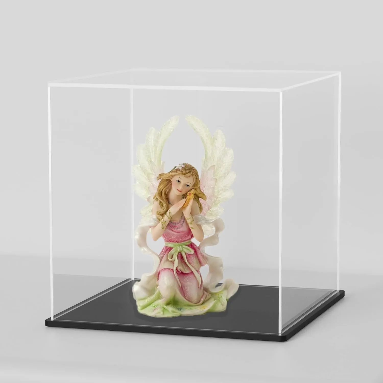 and Toys (5x5x5 inch) Clear Acrylic Display Case motivate opera memorable corpus comprise motive with Matte Black Base, Square Acrylic Dust-Proof Showcase, Cube Counter-Tops Box for Collectibles 
