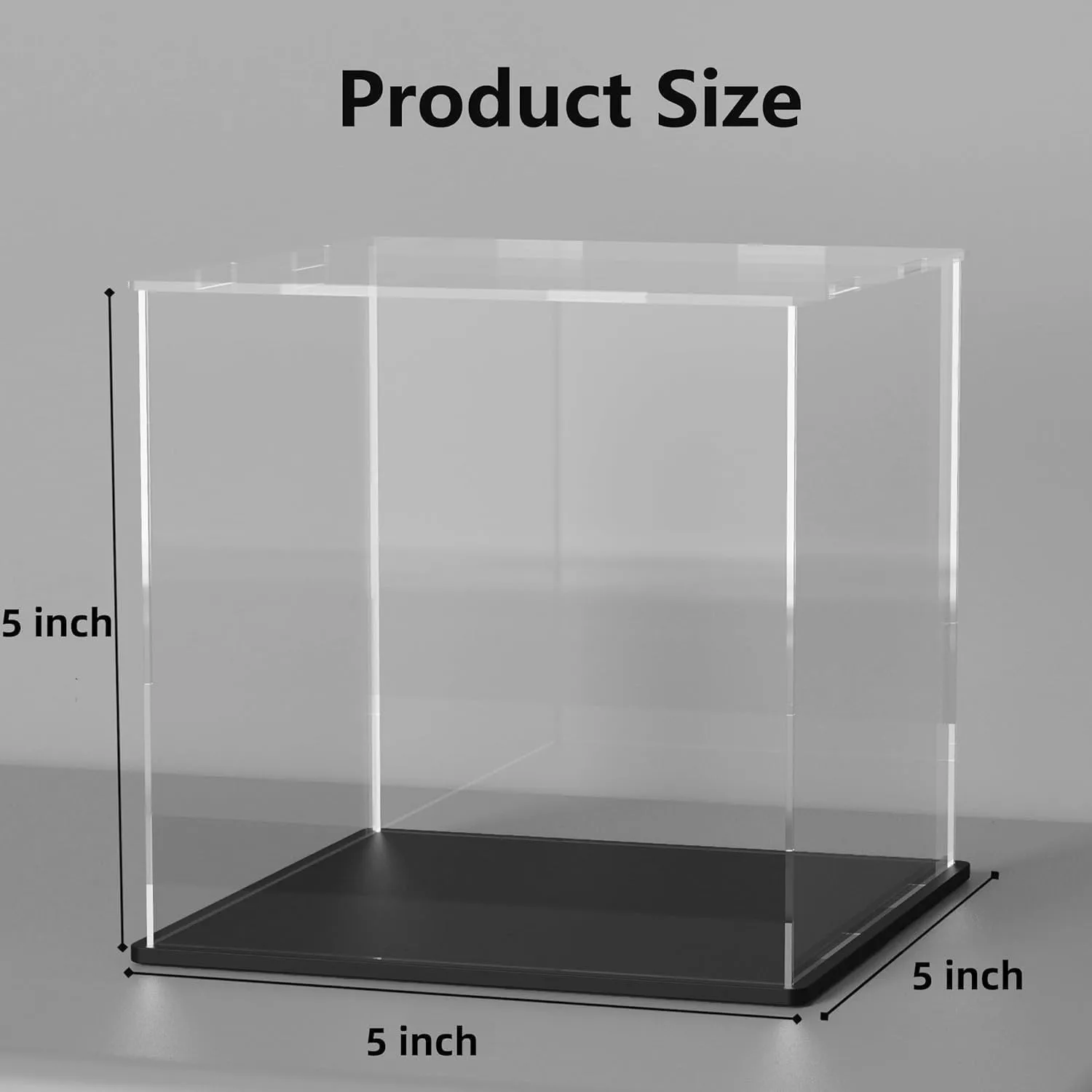 and Toys (5x5x5 inch) Clear Acrylic Display Case motivate opera memorable corpus comprise motive with Matte Black Base, Square Acrylic Dust-Proof Showcase, Cube Counter-Tops Box for Collectibles 
