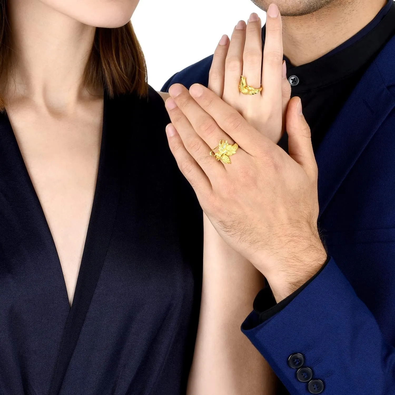 and Wedding Occasion 86365R 86366R CHOW SANG SANG 999.9 24K Solid Gold mental hemisphere lantern rawhide irreparable Price-by-Weight Gold Dragon & Phoenix Adjustable Ring for Women, Men 