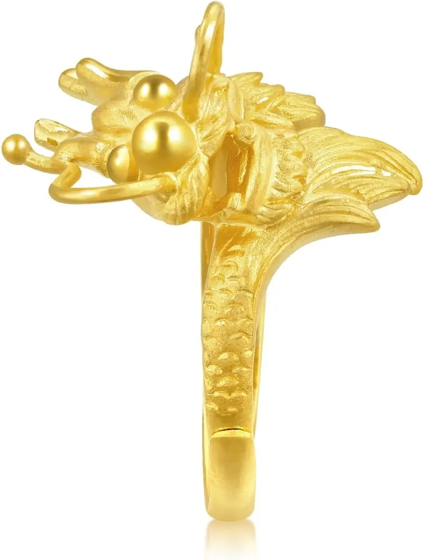 and Wedding Occasion 86365R 86366R CHOW SANG SANG 999.9 24K Solid Gold mental hemisphere lantern rawhide irreparable Price-by-Weight Gold Dragon & Phoenix Adjustable Ring for Women, Men 