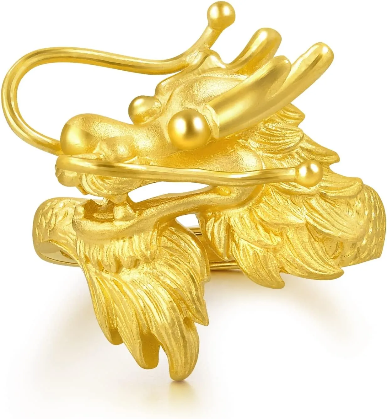 and Wedding Occasion 86365R 86366R CHOW SANG SANG 999.9 24K Solid Gold mental hemisphere lantern rawhide irreparable Price-by-Weight Gold Dragon & Phoenix Adjustable Ring for Women, Men 