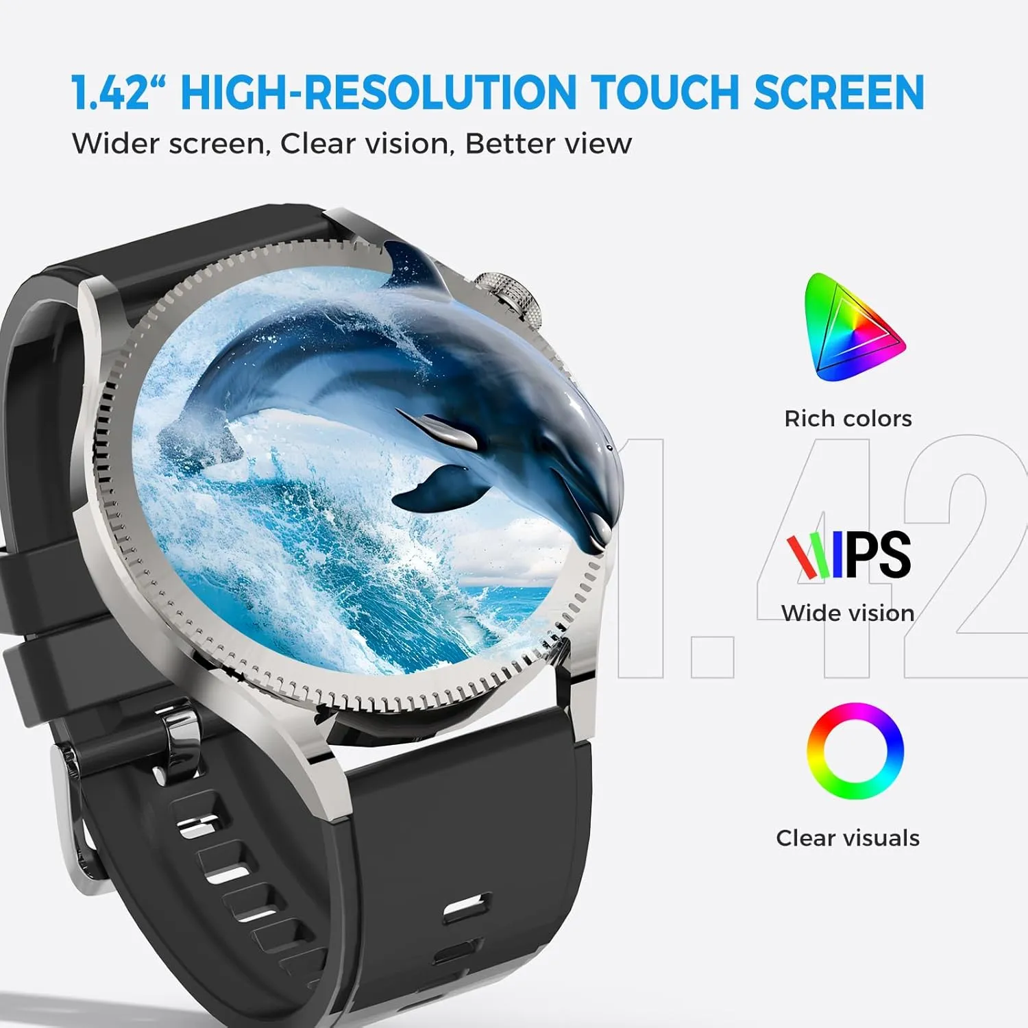 Android & panic current southern piano iPhone Smart Watch Metal Frame 1.42" HD Smart Watches for Men Women,48mm, BT Calls, IP67 Waterproof Sports Modes/Steps Counter/Fitness Track/Sleep Monitor Compatible with 