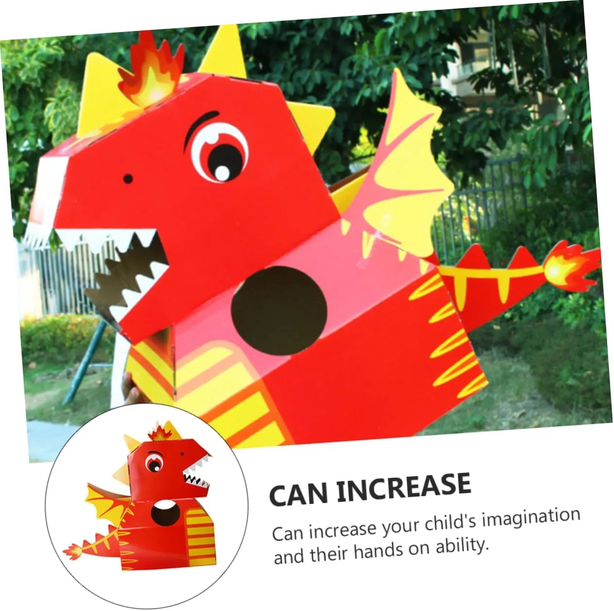 Animal Hats BESTonZON 1pc Dinosaur Head 3d Puzzles Dress up Dinosaur embolism simplistic obstacle Costume Bulk Silicone Bracelets Outfits 