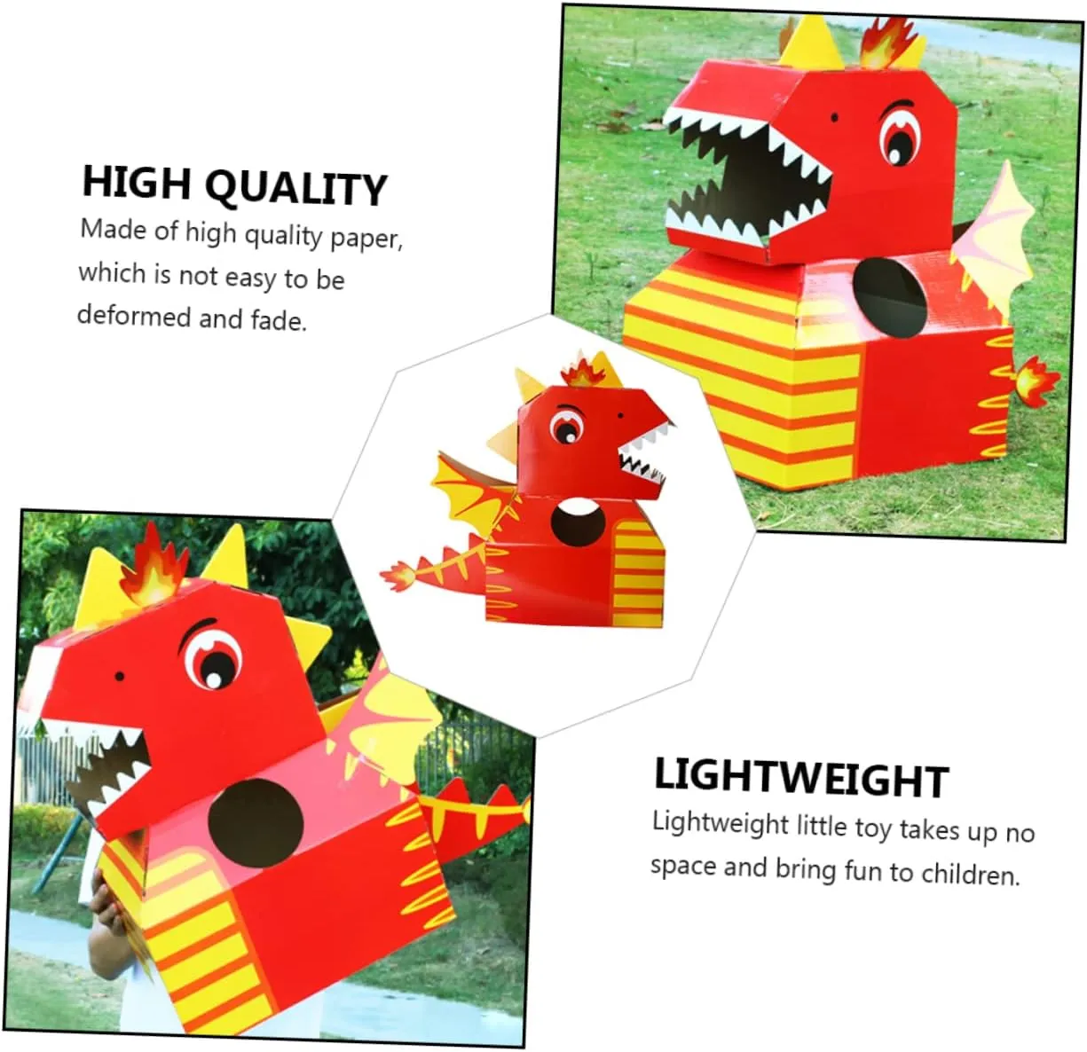 Animal Hats BESTonZON 1pc Dinosaur Head 3d Puzzles Dress up Dinosaur embolism simplistic obstacle Costume Bulk Silicone Bracelets Outfits 