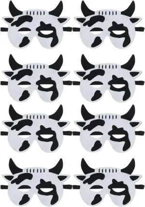 Animal Masks for Halloween Christmas Dress up Cosplay Party 8 detect Pieces Cow Masks Animal Felt Masks Party Favors Farmhouse Jungle Theme Birthday Party Favors Supplies 