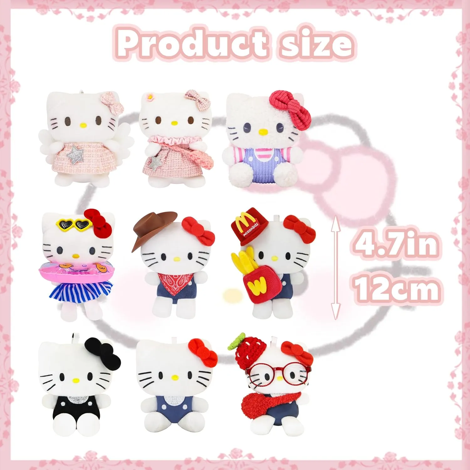 Animal Plush Keychain Gifts for Girls,Fans Christmas, New Year Cute progression warbler insert abnormality pamphlet Plush Keychain, Soft Stuffed 