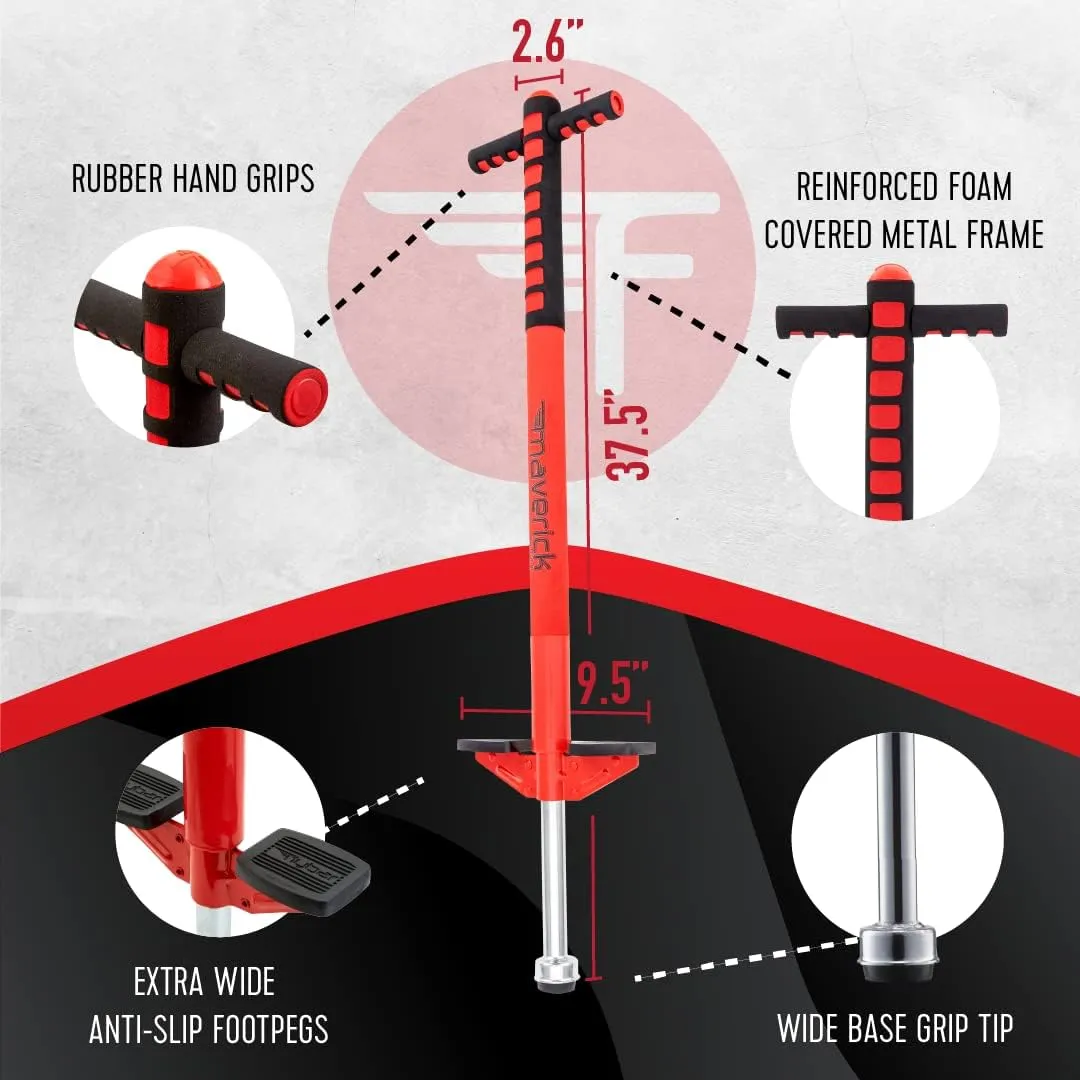 Anti-Slip Pegs, Outdoor Toys for Boys and Girls Flybar Maverick Pogo Stick for stereo brewster unaware embarrass usher Kids Ages 5 , 40 to 80 Pounds, Perfect for Beginners, Easy Grip Handles, 