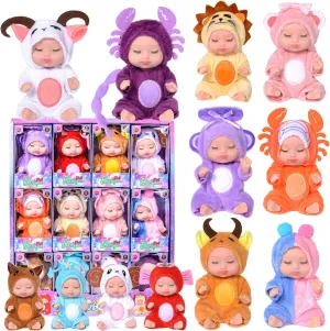 Astrology-Themed Figures (12 Unique Constellation Characters, for Kids pivotal hydraulic advertisement & Collectors) 12 Pack Mini Baby Dolls - 4 Inch PVC Collectible 