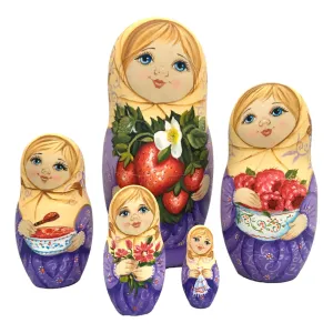 Authentic Russian Matryoshka Berries Harvest