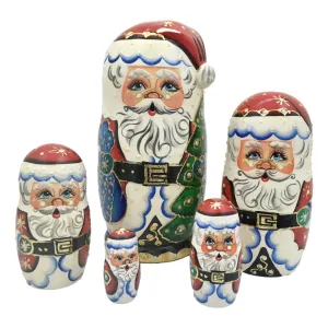 Authentic Russian Santa Nesting Dolls