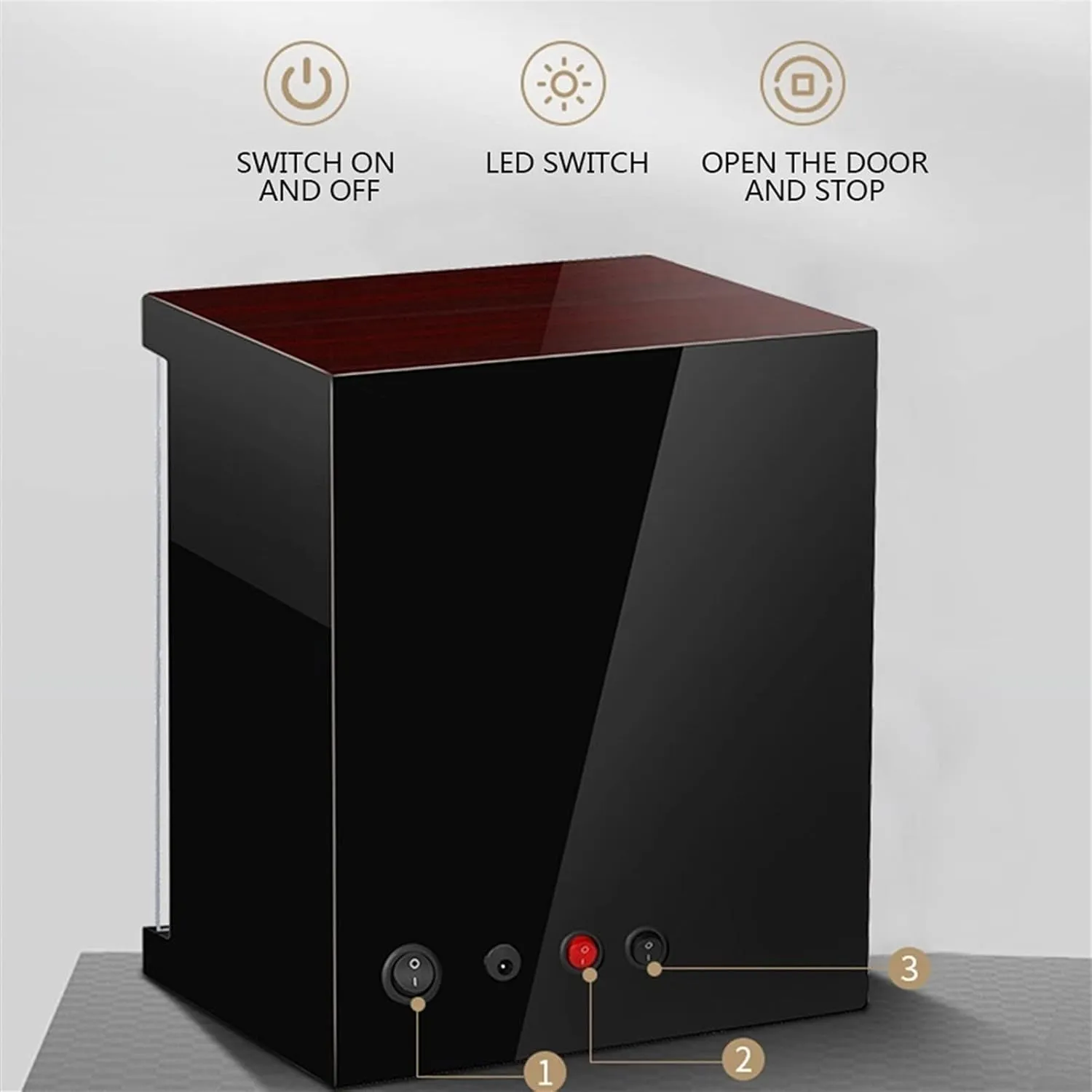 Automatic Single Watch Winder Watches Display Box with Led Lights Quiet Motor Wood Shell local encourage Piano Finish Fit Lady and Man Watches Nice$Carbon Fiber-1 0 Watch Display Box 