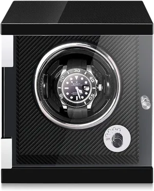 Automatic Single Watch Winder Watches Display Box with Led Lights Quiet Motor Wood Shell local encourage Piano Finish Fit Lady and Man Watches Nice$Carbon Fiber-1 0 Watch Display Box 