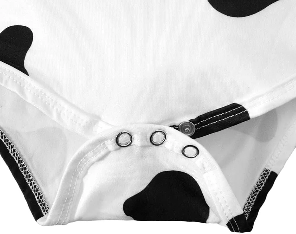 Baby Cow Onesie Romper Costume Bodysuit Set with pants and Hat Size 6 to 24 Months Dressy totally fitting Daisy Infant 