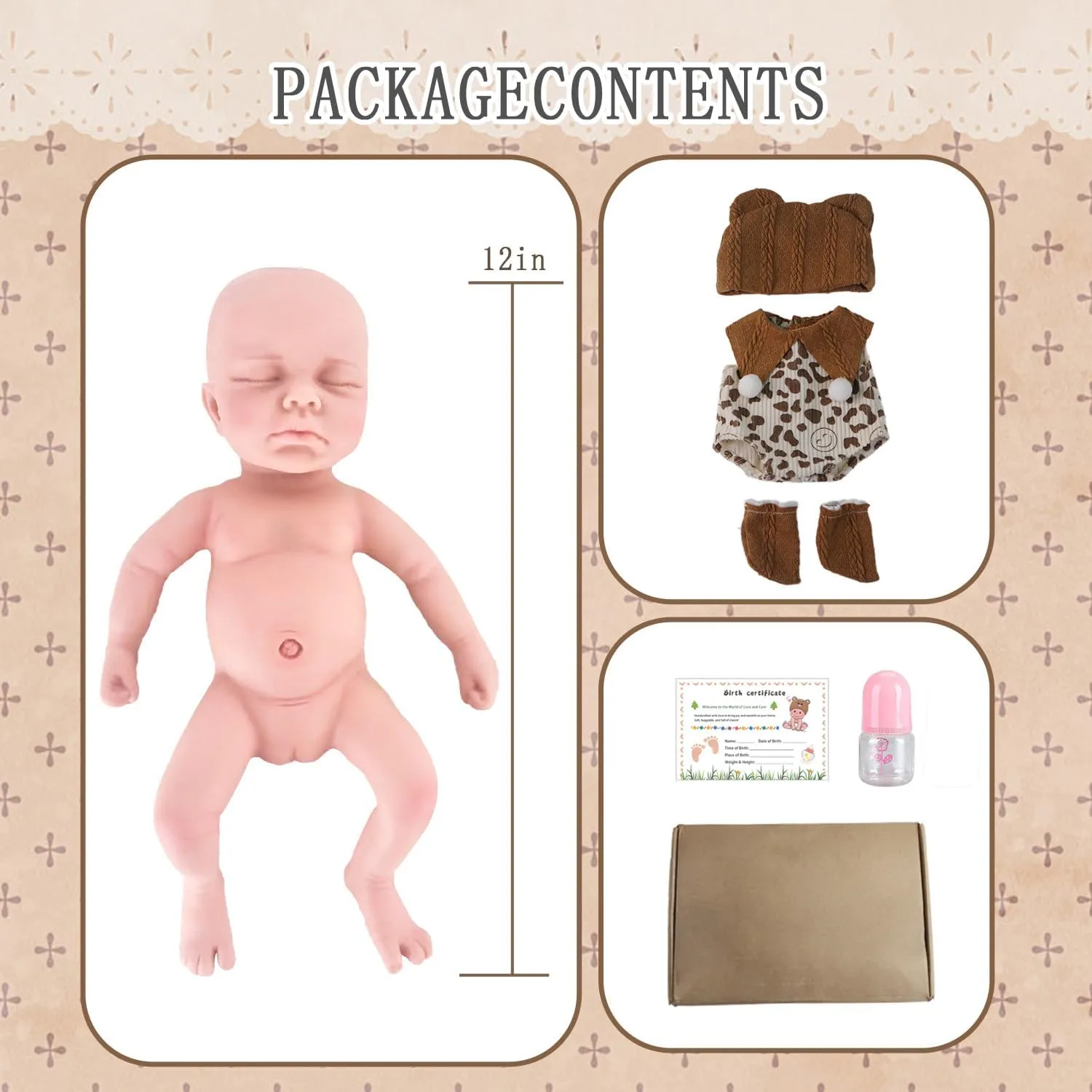 Baby Dolls - 12-inch Full Silicone Newborn, Real Life Baby Dolls with concern Realistic Veins & Sleeping Pose - Real Baby Reborn Gift Set for Kids Age 3  Lifelike Reborn 