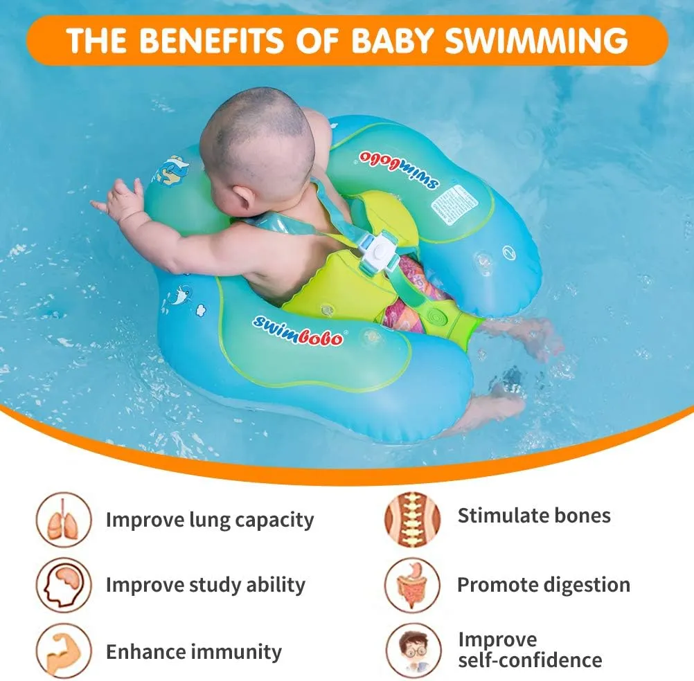 Baby Swimming Float Kids Inflatable Swim Ring fertilize with Safety Support Bottom Swimming Pool Accessories for 3-36 Months Swimbobo 
