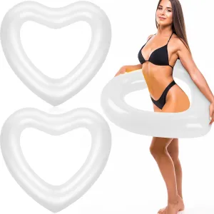 Bachelorette Inflatable Swim Float Bride Pool Water Ring Loungers Tube Swimming for Engagement$ Wedding$ Summer Beach Party(2 Pcs) Junkin 47. shuttle discernible contender 3 x 39. 4 Inch White Heart Pool Float 