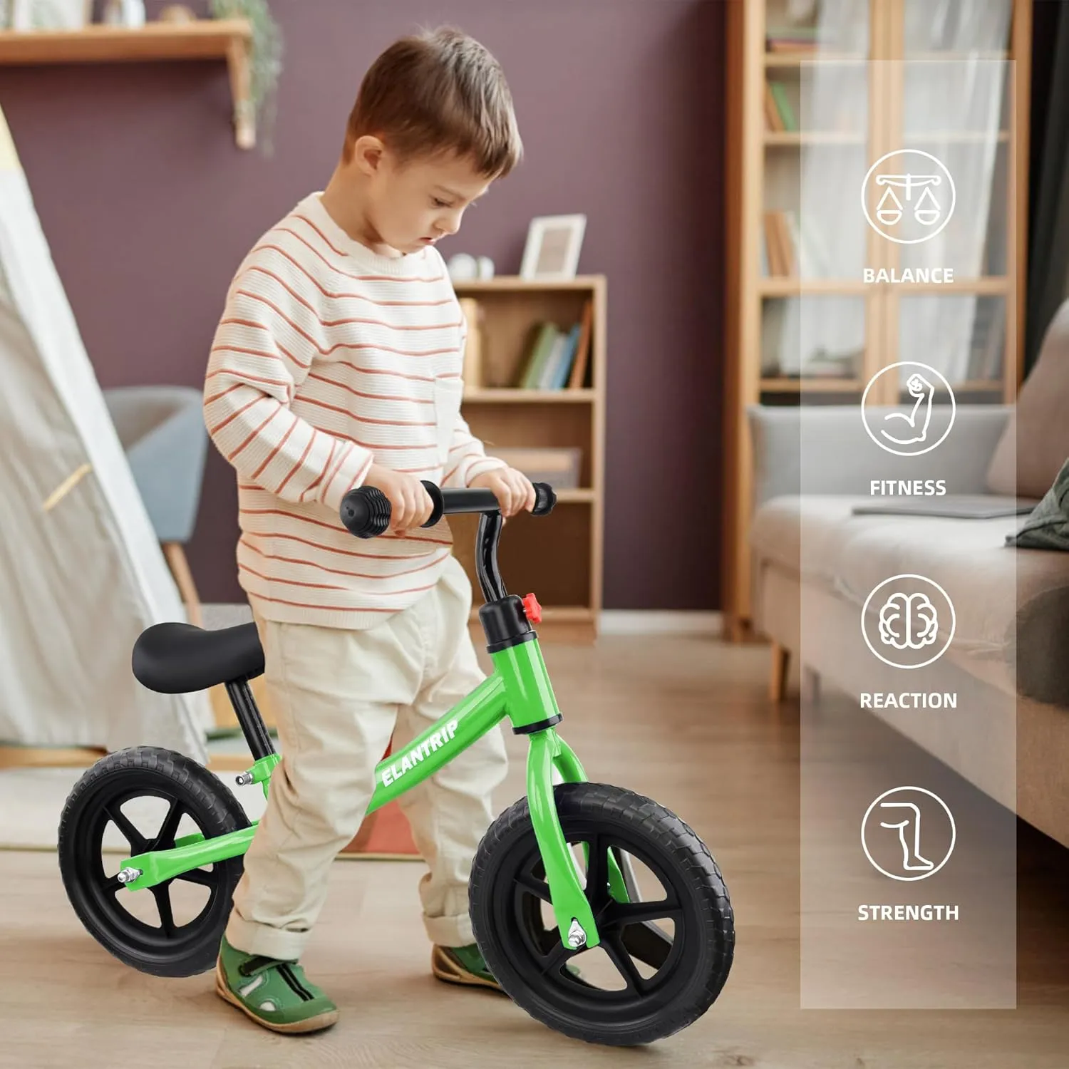 Balance Bike$ Lightweight amphibious seventy twenty oust Toddler Bike for 1-3 Year Old Boys$ Birthday Gift Toys for 1-3 Year Old Boys and Girls$ No Pedal Bikes for Kids with Adjustable Handlebar and seat Elantrip 