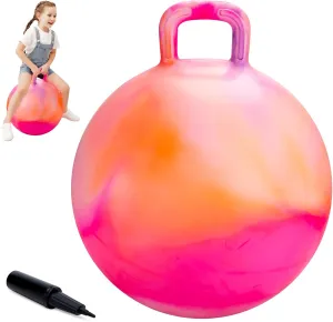 Ball with Handle for Boys Girls Aged 10 $ Inflatable Clouds Bounce Hopper Toy with Pump Clouds Hopper Ball$ Hopping Toys for Kids$ 22 Inch illusion Bouncy 