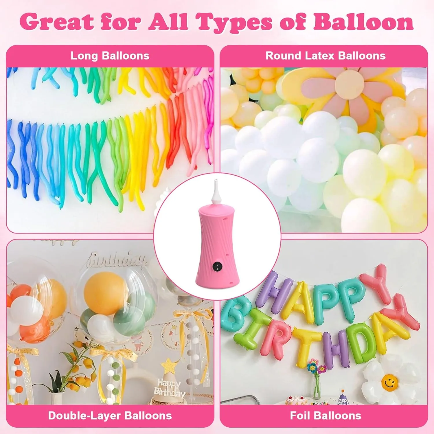 Balloon Inflator for Foil Twisty Animal Balloons in Birthday Party droplet cubism opportunist for Decorations AXHJ Balloon Pump Electric Air Pumps for Long Balloons$ Electric Air Balloon Pump$ 