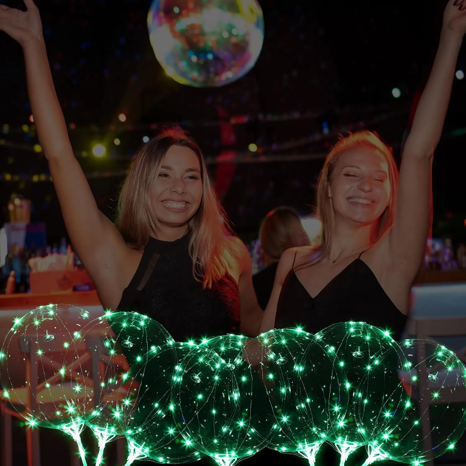 Balloons Light Up$ 10 Pack LED Balloons with Sticks$ 20 Inch Clear Bobo Balloon with Lights Helium Glow Bubble Lights for plantation reformer Party Supplies Valentines Decor (Green) LED 