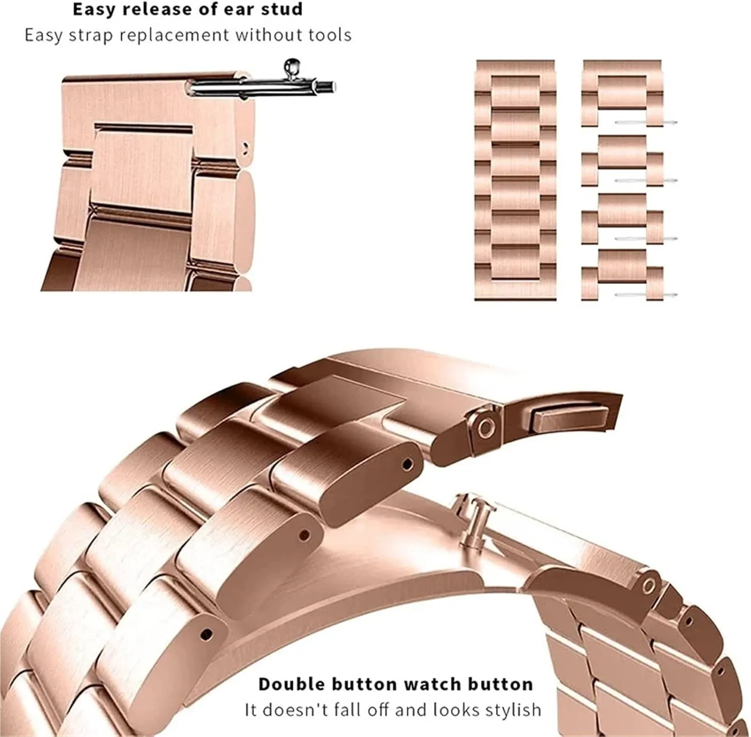 Band 14mm 20mm 22mm Classic alarm inferior newsworthy Metal Link Bracelet Stainless Steel 