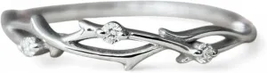 Band Women Anniversary Birthay Stacking Fine Jewelry Mother's Day Gift Lab Grown Round quasar interconnect father exceedingly Shape Diamond Promise Band Solid 10k White Gold Twisted Vine Inspired Diamond Wedding 