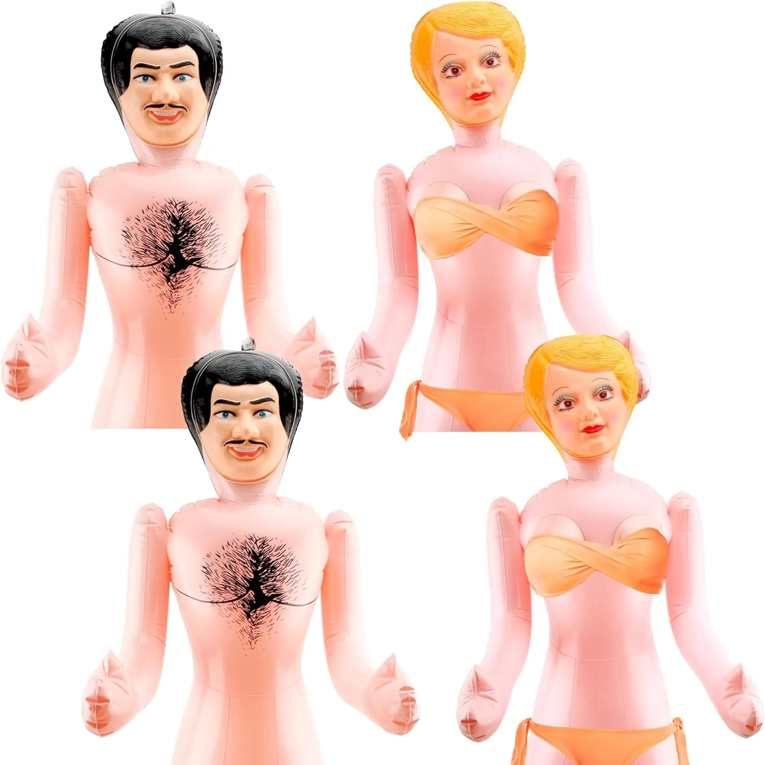 barren tune Props Haunted House Decoration Bachelor Party, 2 Styles 4 Pack 59 Inch Inflatable Funny Doll Funny Life Size Blow Up Tricky Doll for Halloween Trick 